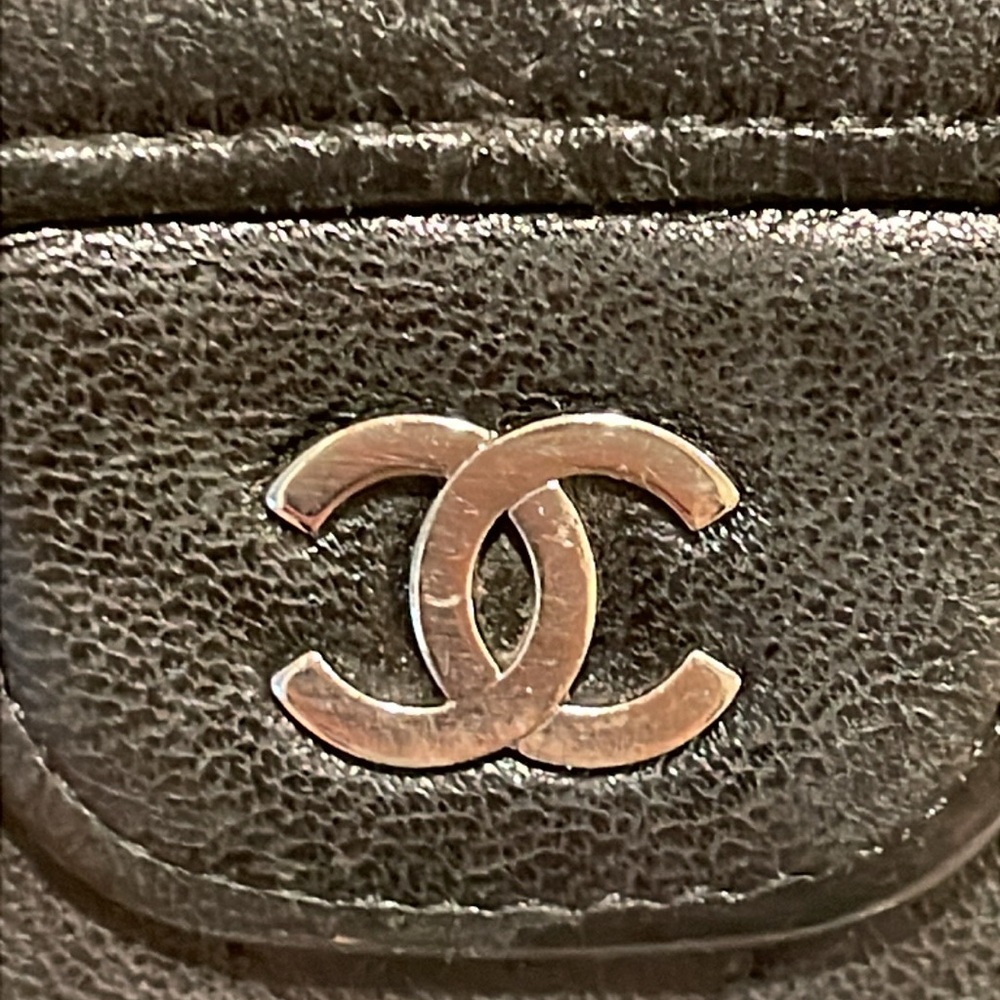 Chanel quilted mattelasse lambskin black trifold long wallet - Picture 11 of 14